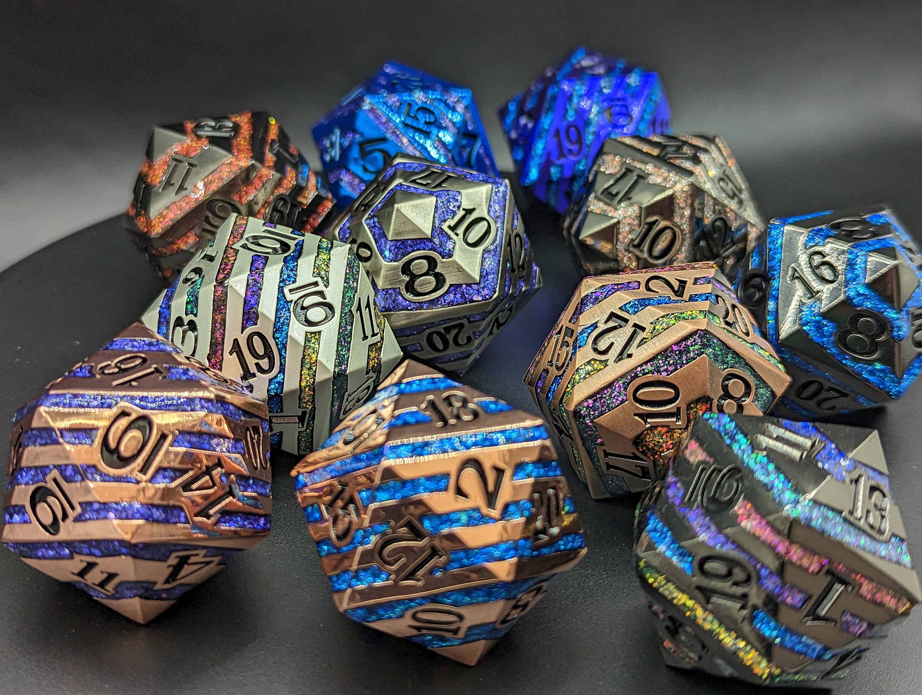 33mm Oversized Metal D20 - Dungeons and Dragons Desk Ornament -  D&D Dice - TTRPG Dice