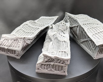 Crushed Shipping Cargo Container for Wargaming or Model Building - (Shipping, Sealand, Connex, Cargo) Terrain4Print - 28mm (1/58) Scale