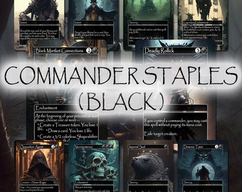 Commander Staples noir - feuille/holographique (1 de chaque, 10 au total) - procurations magiques - procuration artistique complète