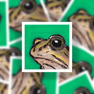 Frog Sticker, Traditional Art Sticker, Frog Portrait Laptop Decal