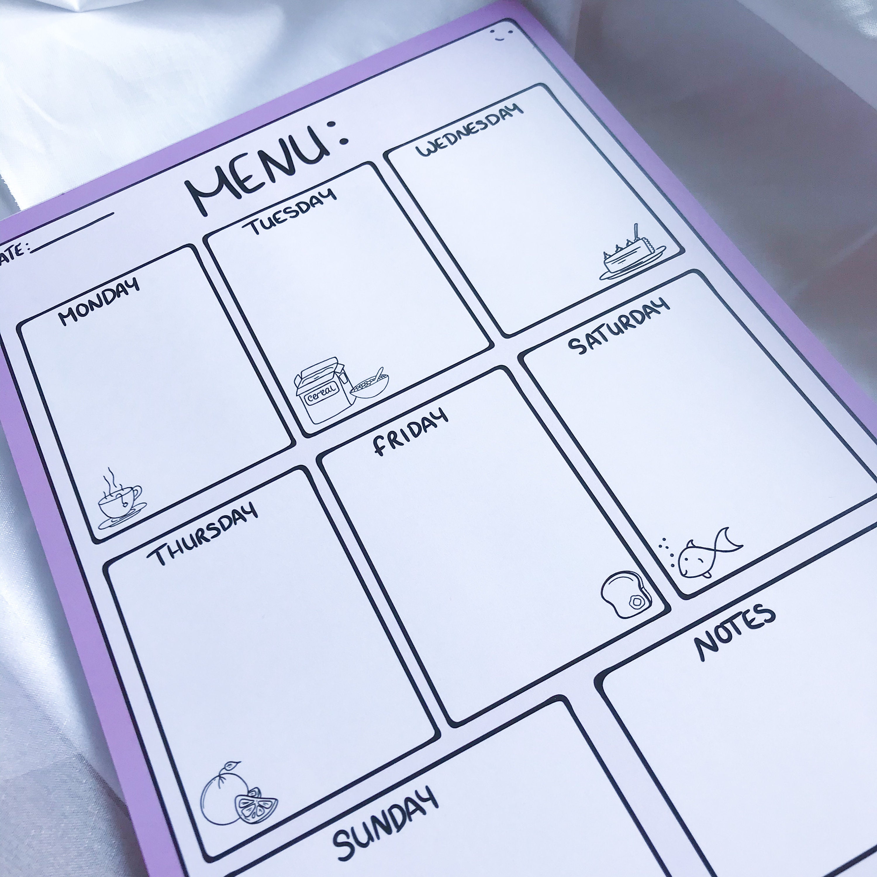 Menu Planner Notepad Notepad Planner pad Menu Planner Food Etsy