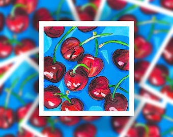 Kirschen Sticker: Wetterfester Laptop Aufkleber