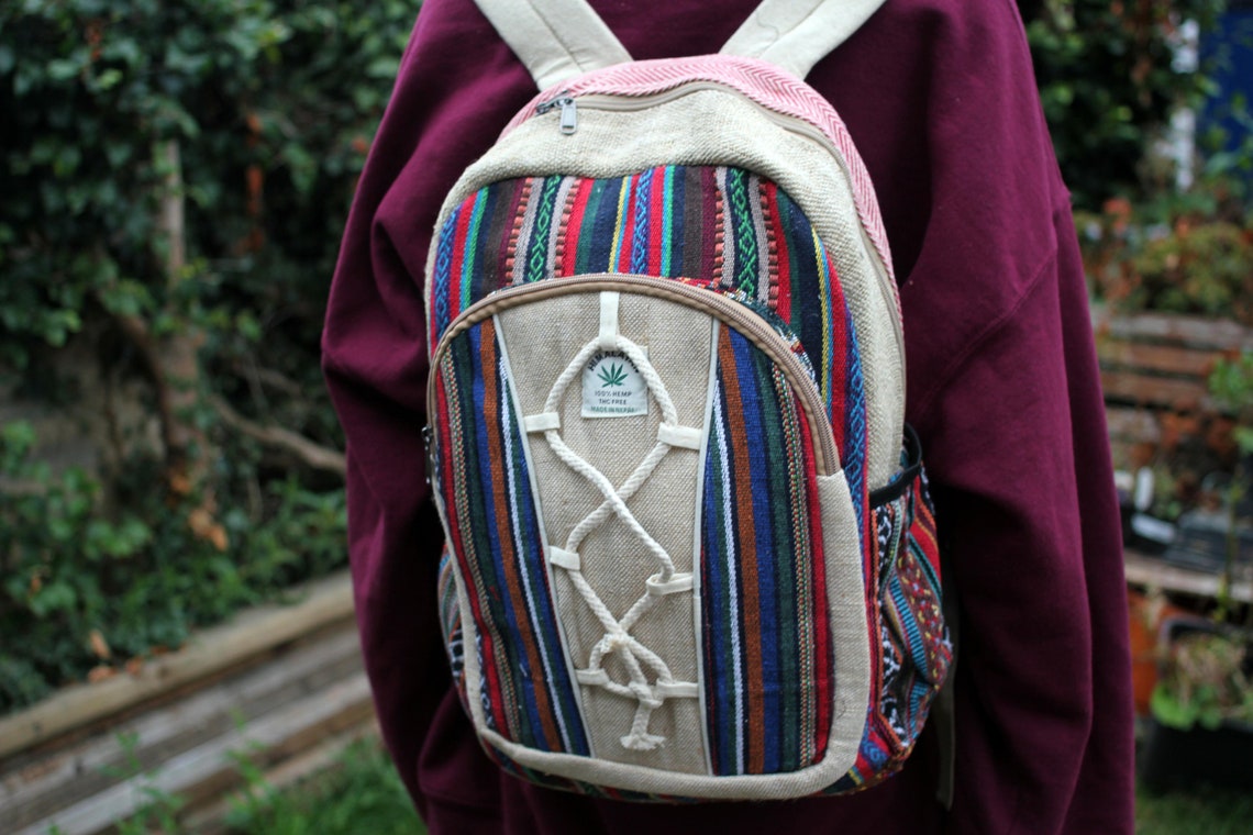 Hemp Backpack Nepalese Handmade Himalayan Laptop Nepal Cool Etsy