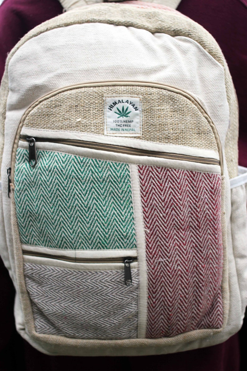 Hemp Backpack Handmade Himalayan Summer Festival Laptop Cool Boho Bohemian College Uni Student Hippy Nepalese Alternative Eastern Colourful