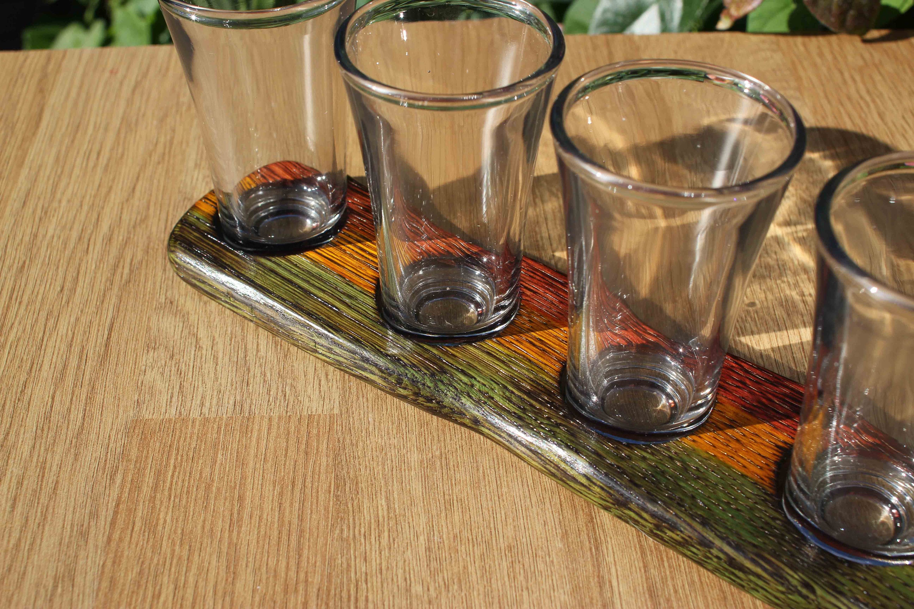 Oak Shot Glass Holder with Glasses Handmade Reclaimed Wood Etsy