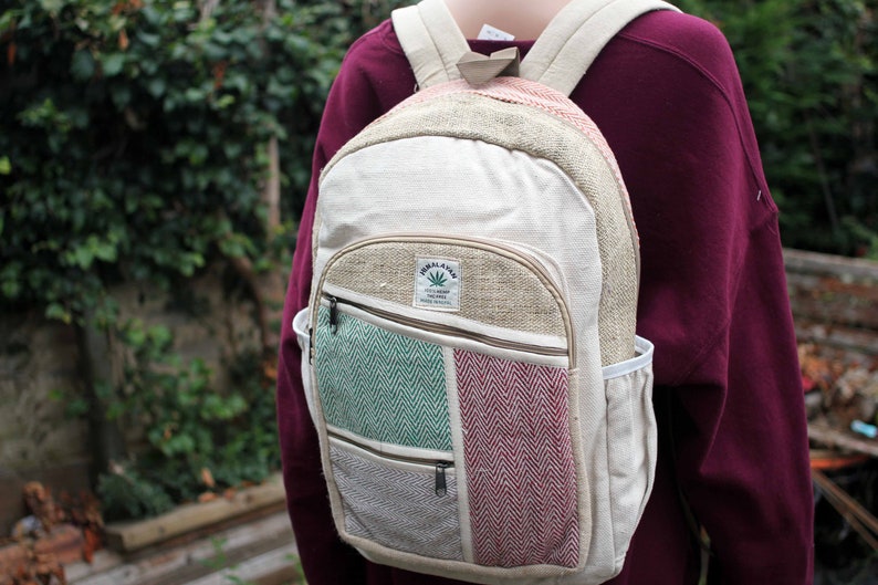 Hemp Backpack Handmade Himalayan Summer Festival Laptop Cool Boho Bohemian College Uni Student Hippy Nepalese Alternative Eastern Colourful