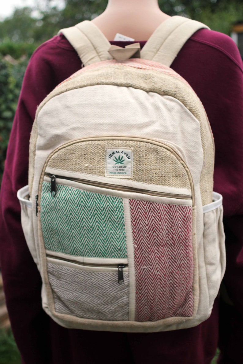 Hemp Backpack Handmade Himalayan Summer Festival Laptop Cool Boho Bohemian College Uni Student Hippy Nepalese Alternative Eastern Colourful