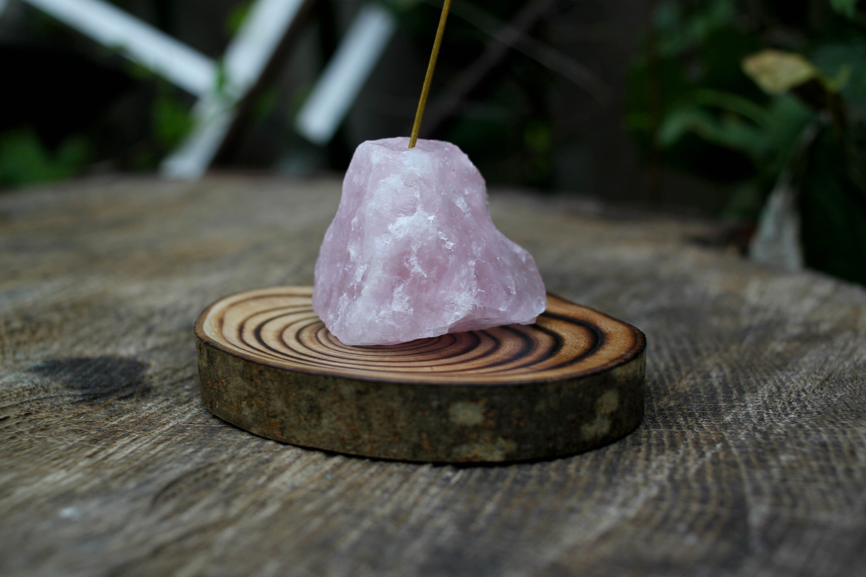 Rose Quartz Incense Holder Pink Handmade Healing Crystal Etsy
