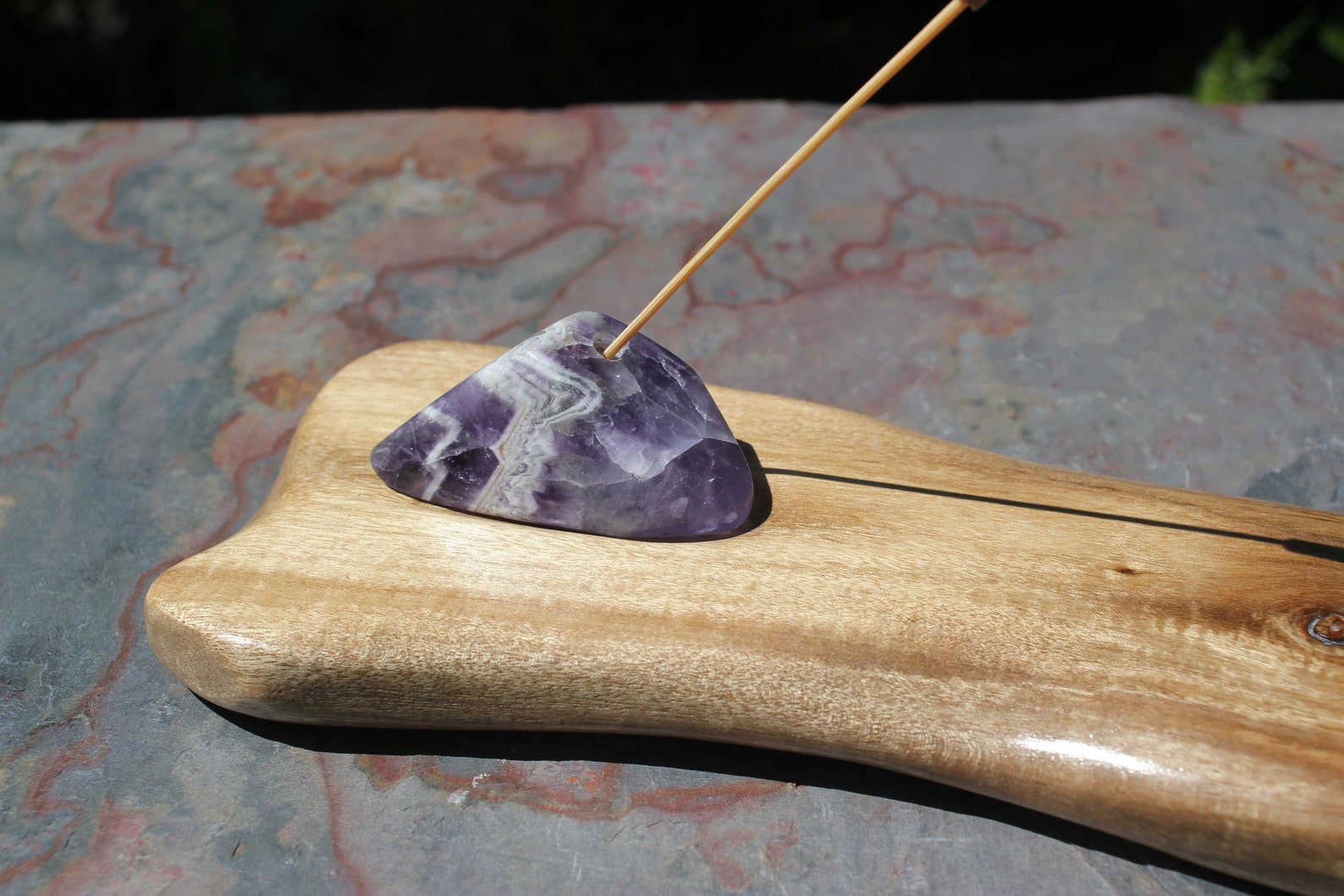 Amethyst Crystal Incense Holder Handmade Quartz Healing Etsy