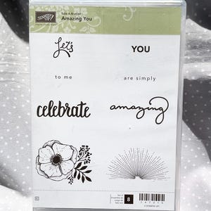 Retired SALE-A-BRATION Stampin Up! Amazing You stamp set, set of 8 stamps