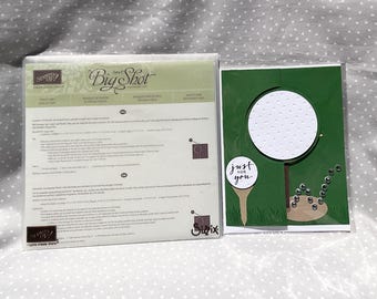 Retired Stampin Up! Circle Card Thinlit Dies of 10 dies total! BONUS Handmade Greeting Card included- for the golf lovers