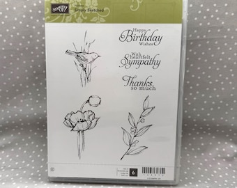 Simply Sketched stamp set, Retired Stampin Up! Hostess set