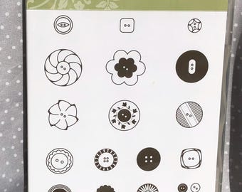 Button, Button Stamp set, Retired Stampin Up!