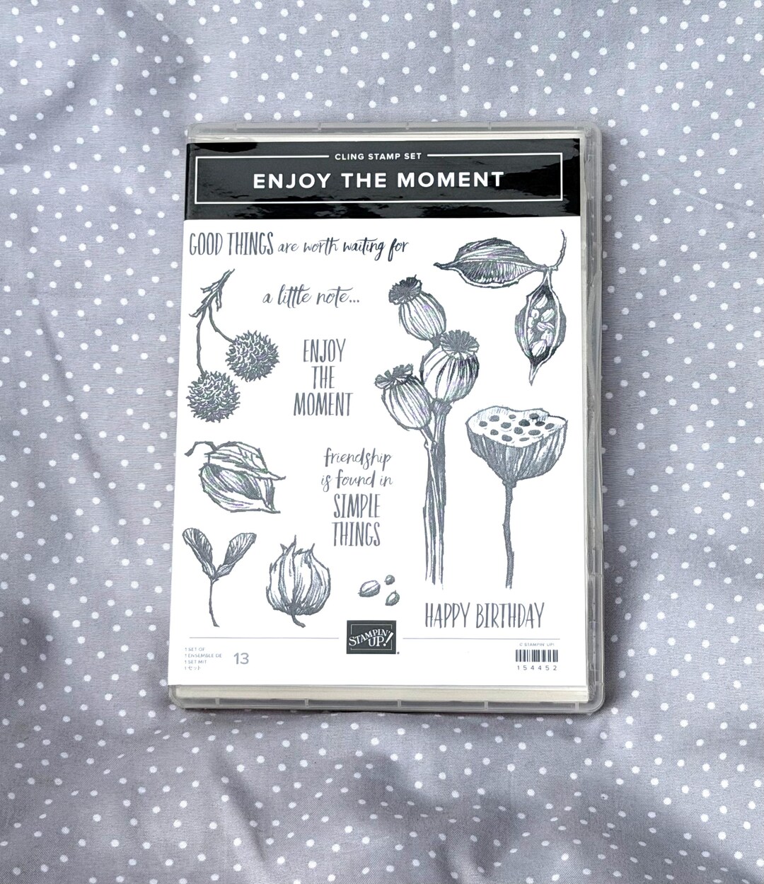Retired Stampin Up! Enjoy the Moment Cling Stamp Set of 13 - Etsy