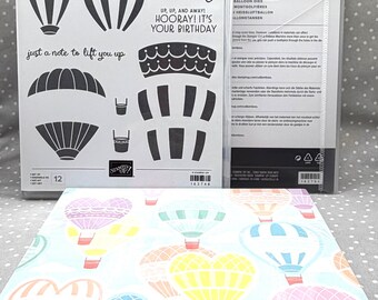 Hot Air Balloon stamp set & Dies, PLUS Lighter Than Air DSP(Designer Serires Paper), Retired Stampin Up! BUNDLE