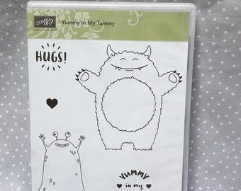 Retired Stampin Up! Yummy in My Tummy Stamp Set, set of 5