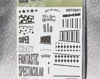 Retired Stampin Up! Cake Crazy Stamp Set, set of 22