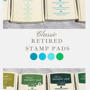 Tampon encreur Stampin Up Classic Retraité Ombre sauge/Fête à la piscine/Turquoise tentante/Bleu timide/Olive vert/Waabi sauvage/Beau chasseur/Vert jardin