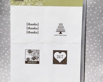 Retired Stampin Up! Pretty Postage Stamp Set, set of 4