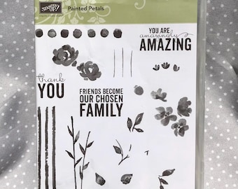 Painted Petals set of 13 stamps! Retired Stampin Up!