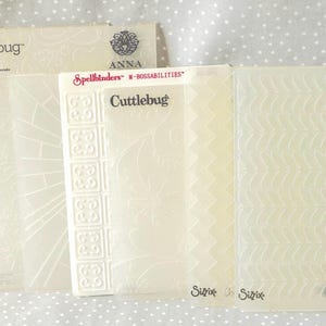 Textured Embossing Folders- Stampin Up Chevron/Vine Street, Cuttlebug Cross My Heart/Smitten, Spellbinder, Cross, Cricut, Anna Griffin