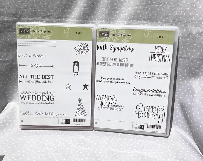 Retired Stampin Up! Better Together Stamp Set, 2 Stamps Set With 19 ...