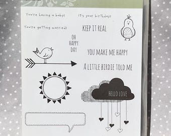 Retired Stampin Up! Hello Love Stamp Set, set of 12, Hostess set