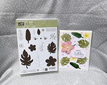 Botanical Blooms Stamp Set (17) + Handmade Card, Retired Stampin Up!