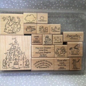 Retired Stampin Up 1996! Stamp set Dreams & Dragons