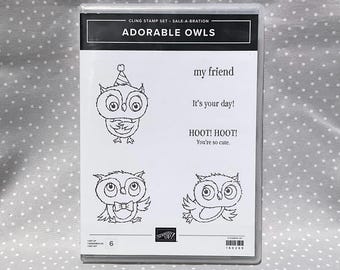 Retired SALE-A-BRATION 2023 Stampin Up! Stamp set Adorable Owls, set of 6