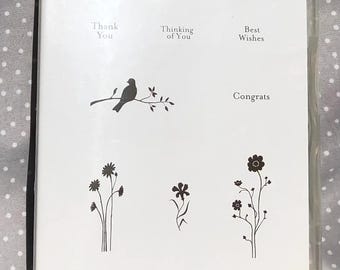 Silhouette Sentiment Stamp set, Retired Hostess Stampin Up!