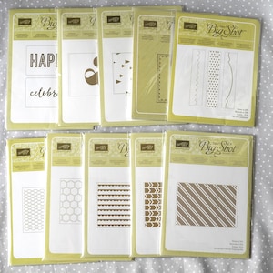 Retired Stampin Up Embossing Folder Adorning Accents/Framed Tulip/On Point/Ampersand/Celebrations Duo/Stylish Strips/Arrow/Scallop/Honeycomb