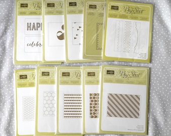 Retired Stampin Up Embossing Folder Adorning Accents/Framed Tulip/On Point/Ampersand/Celebrations Duo/Stylish Strips/Arrow/Scallop/Honeycomb