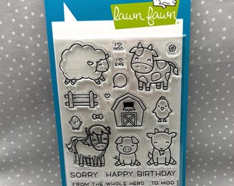 Hay There BUNDLE, Lawn Fawn, Photopolymer clear stamp and Lawn Cuts custom crafted dies