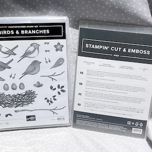 BUNDLE-Retired Stampin Up! Birds and Branches stamp set & Birds and More Dies