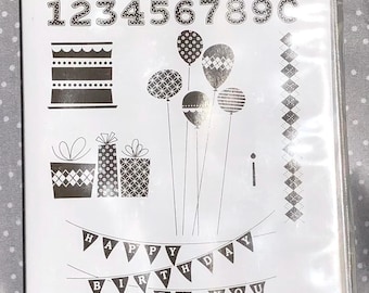 Patterned Party Stampin Up! Stamp set of 7, Shelli’s Signature Collection