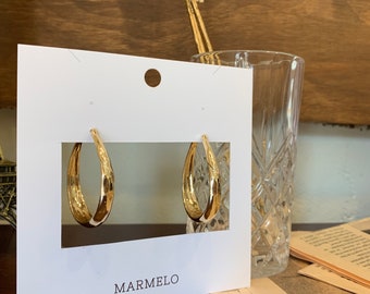 MARMELO / Gold Unique Twist Vintage Hoop earrings for woman / Hypoallergenic Vintage mood earrings / Gift box