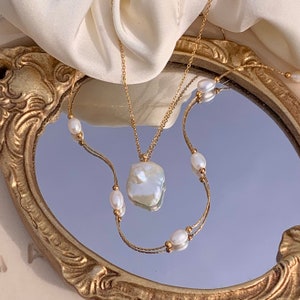 MARMELO / Eleanor's Freshwater Pearl Necklace / Elegant Necklace good for birthdays, mother's day / Gift box image 3