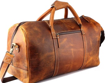 mens leather duffle bag sale