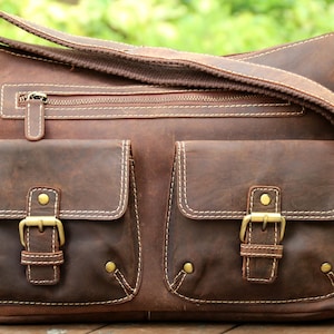 Leather Hobo Bag Crossbody Bag Vintage Distressed Brown - Etsy