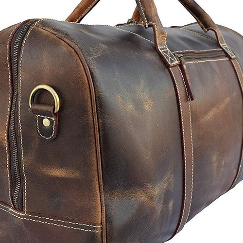 Leather Weekender Bag Men Leather Travel Bag - Etsy