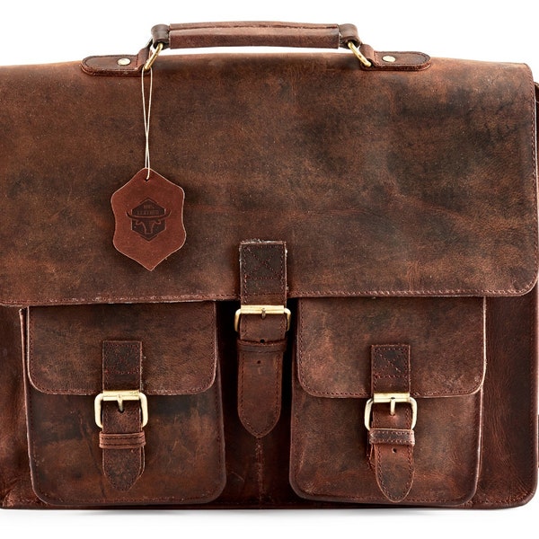 Leather Briefcase Etsy