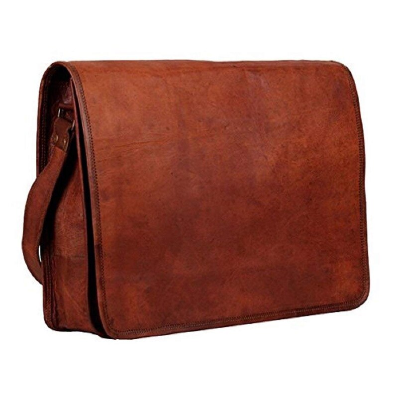 15 Leather Messenger Bag Laptop Case Office Briefcase Etsy