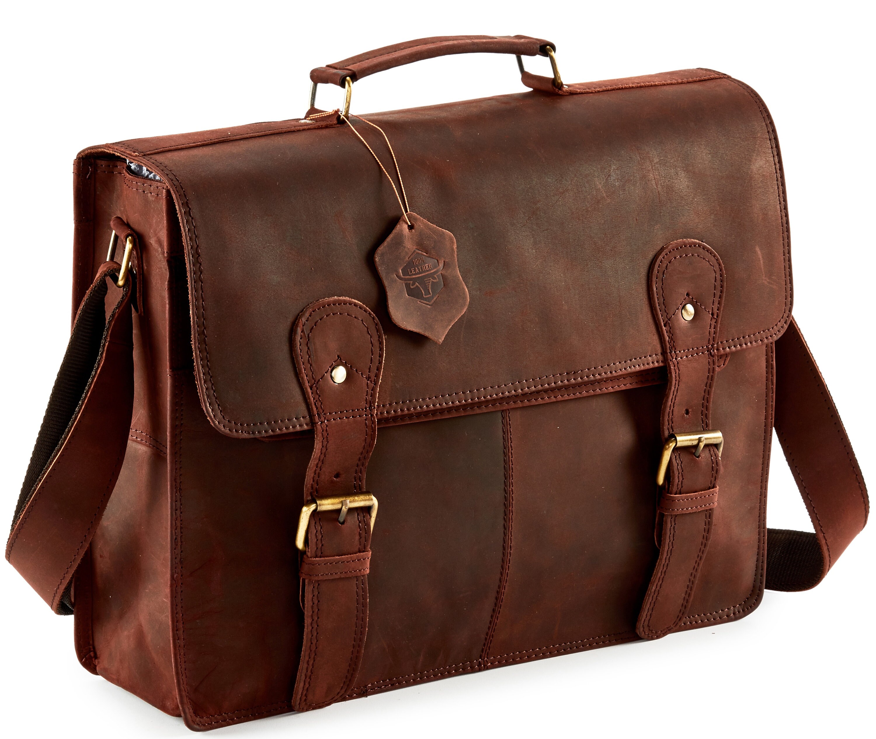  Handmade World Brown Vintage Leather Backpack Laptop Messenger  Bag Rucksack Sling for Men Women (12 x 16) : Handmade World: Electronics
