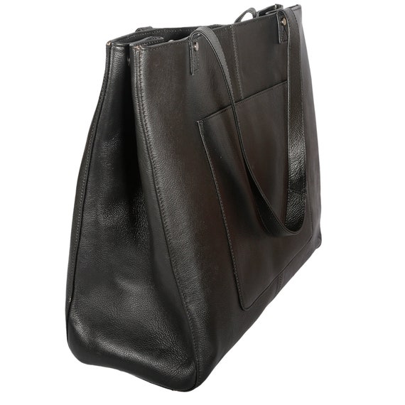 Extra Large Leather Tote Laptop Bag Black Leather Laptop 