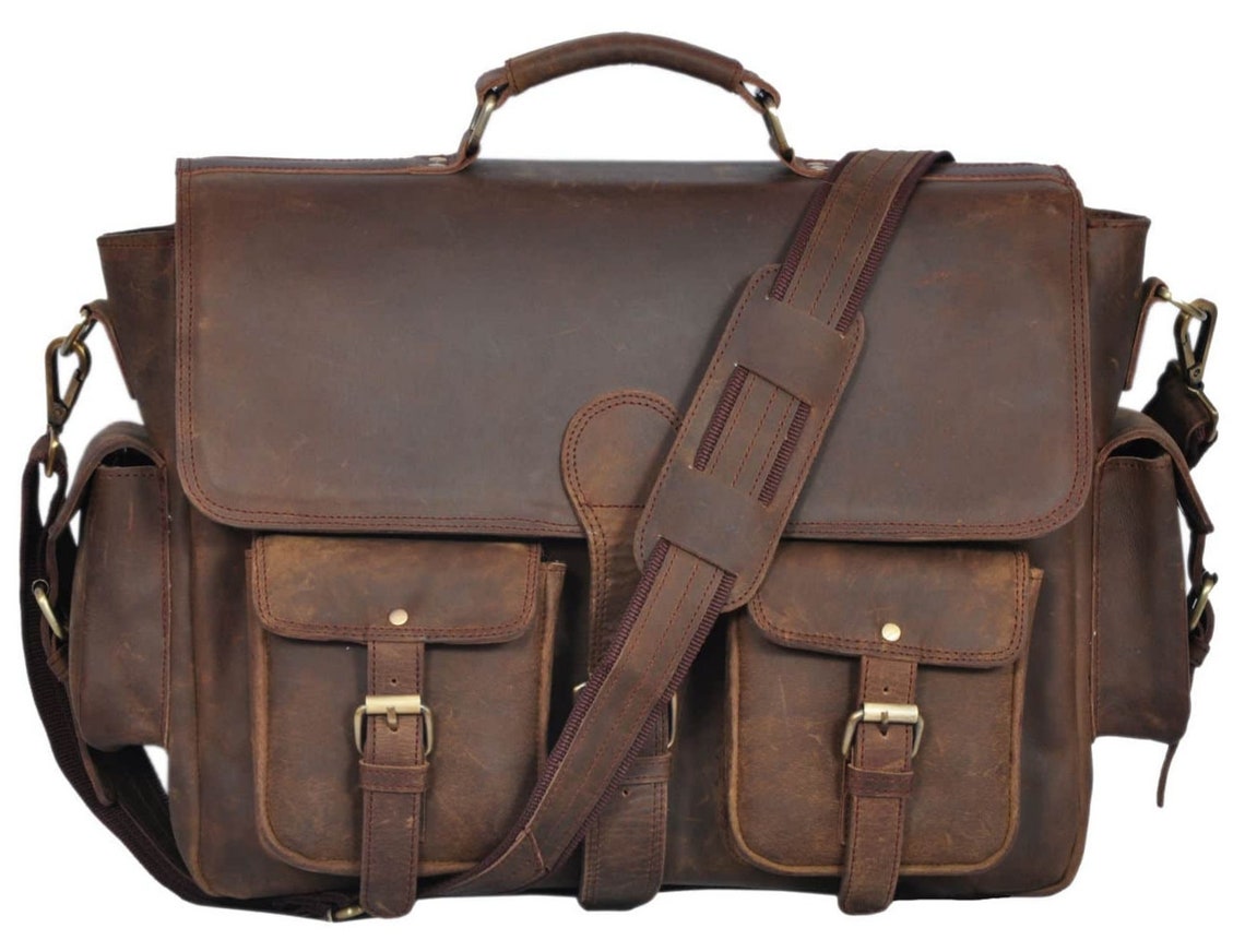 Handmade Leather Messenger Bag Personalized Laptop Bag Mens Etsy