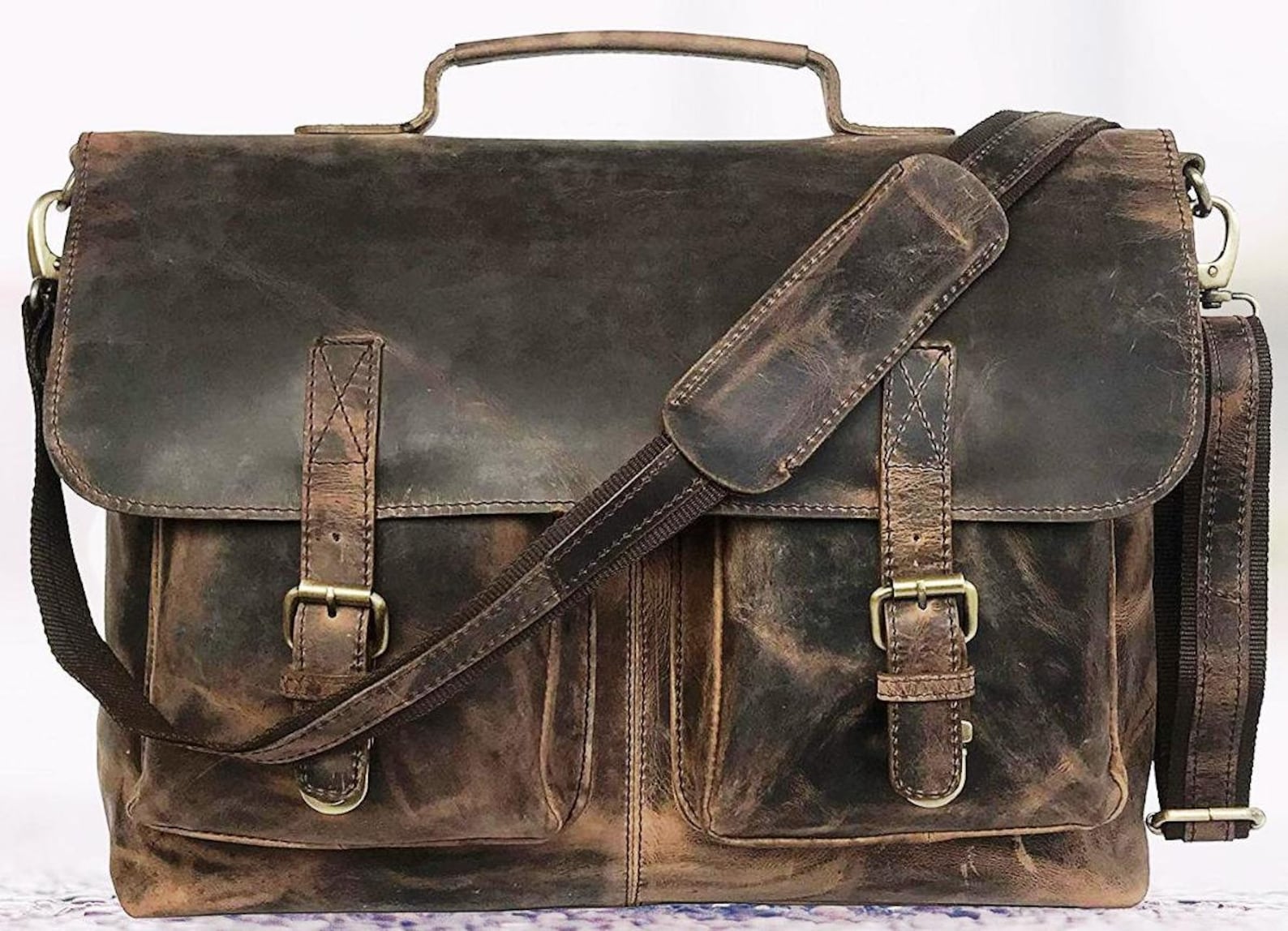 Handmade Leather Messenger Bag Personalized Laptop Bag Mens Etsy
