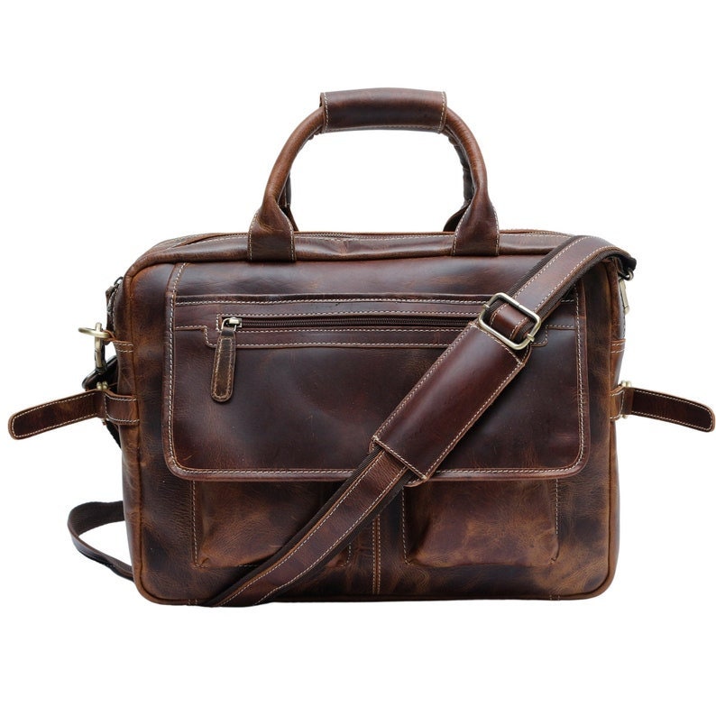 Full Grain Leather Pilot Bag Brown Leather Briefcase Leather - Etsy