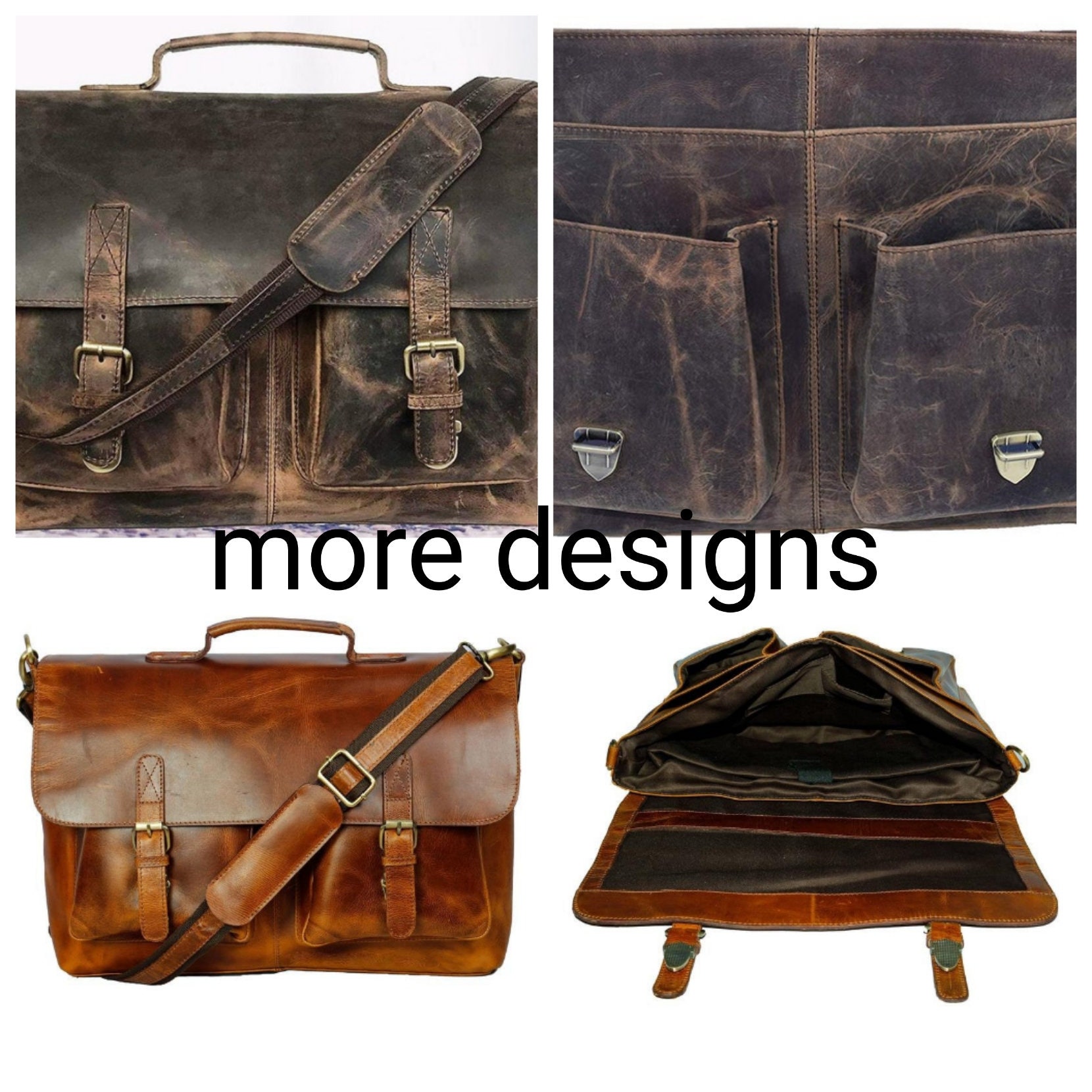 Personalized Handmade Vintage Leather Handbag Briefcase | Etsy