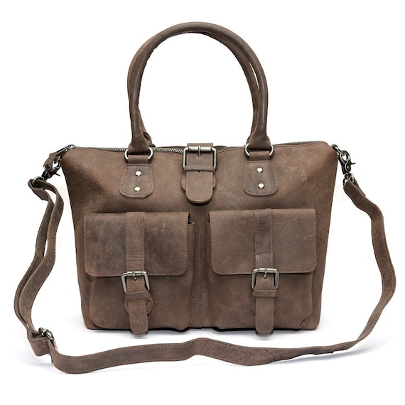 Distressed Leather Handbag Top Handles Bag Small Leather Etsy